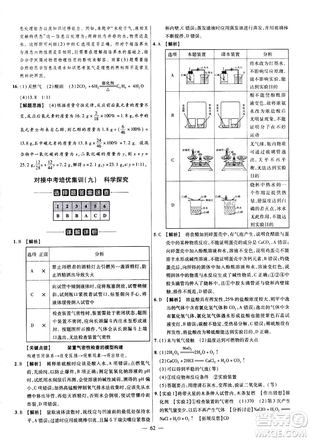 延邊教育出版社2021版金考卷活頁(yè)題選名師名題單元雙測(cè)卷化學(xué)九年級(jí)下冊(cè)RJ人教版答案