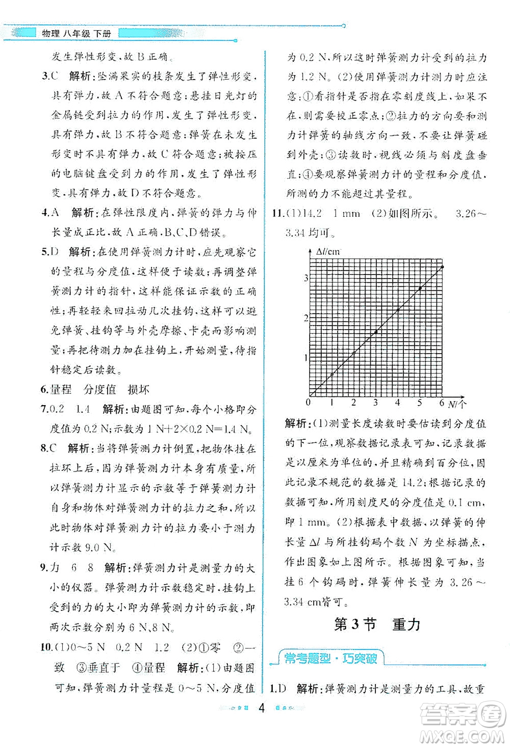 人民教育出版社2021教材解讀物理八年級(jí)下冊(cè)人教版答案