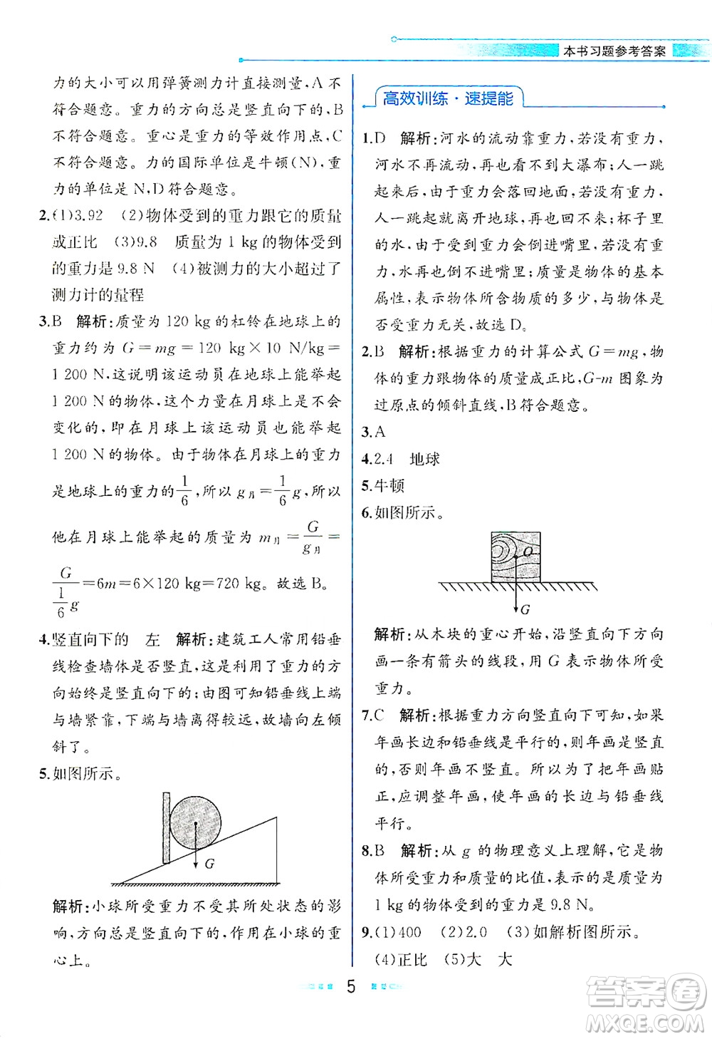 人民教育出版社2021教材解讀物理八年級(jí)下冊(cè)人教版答案