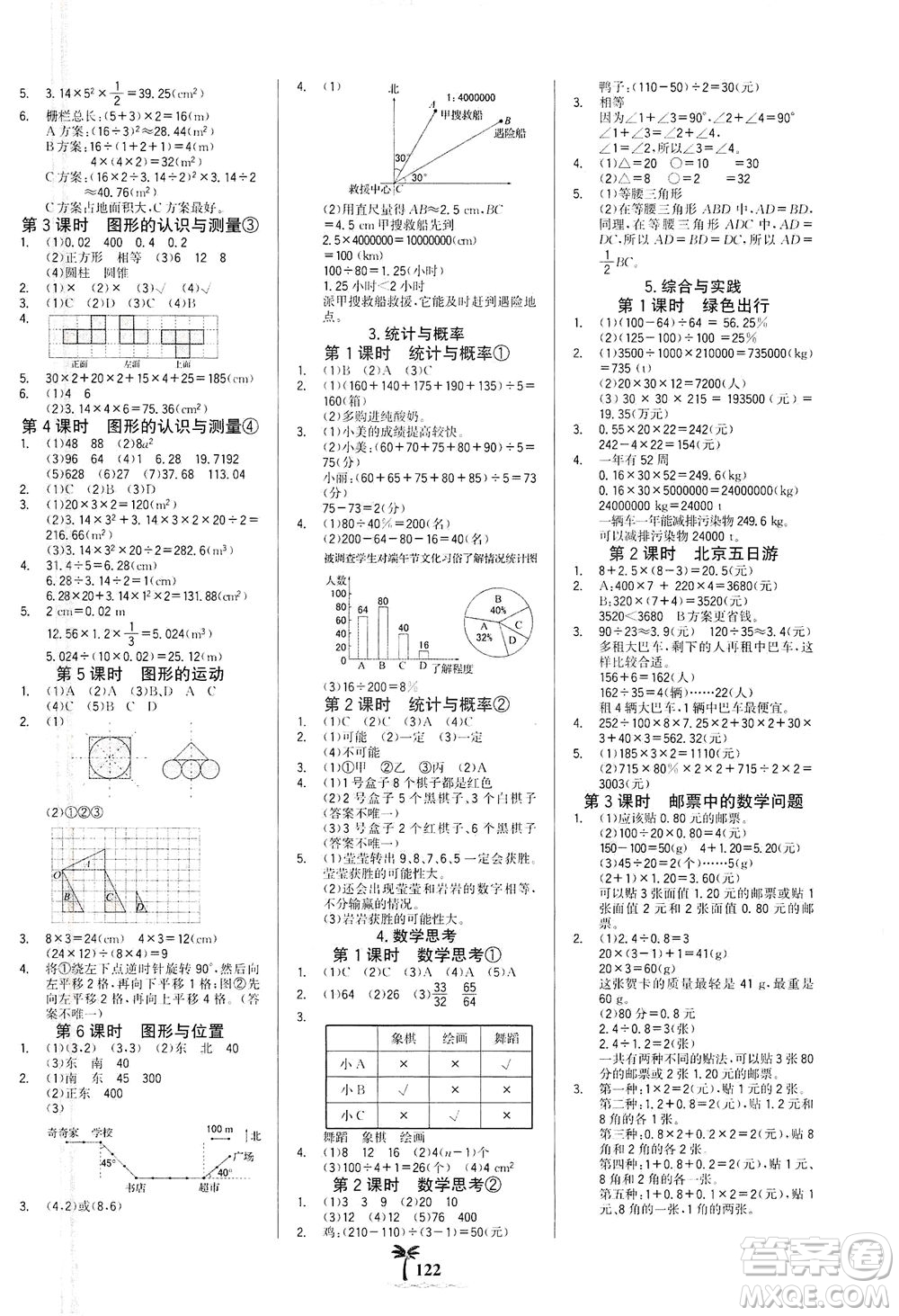 延邊大學(xué)出版社2021世紀(jì)金榜金榜小博士數(shù)學(xué)六年級下冊RJ人教版答案