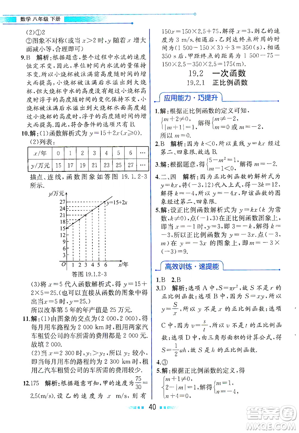 人民教育出版社2021教材解讀數(shù)學(xué)八年級下冊人教版答案