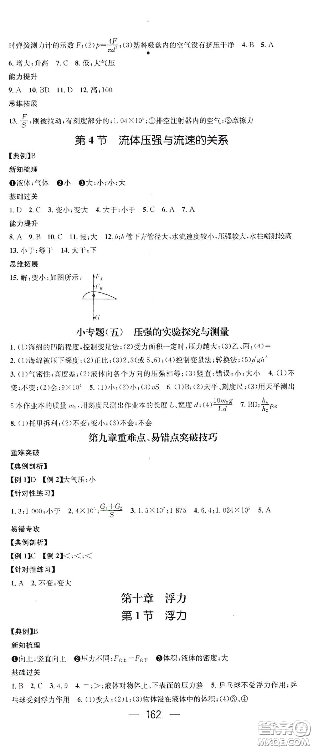 江西教育出版社2021名師測(cè)控八年級(jí)物理下冊(cè)人教版江西專(zhuān)版答案