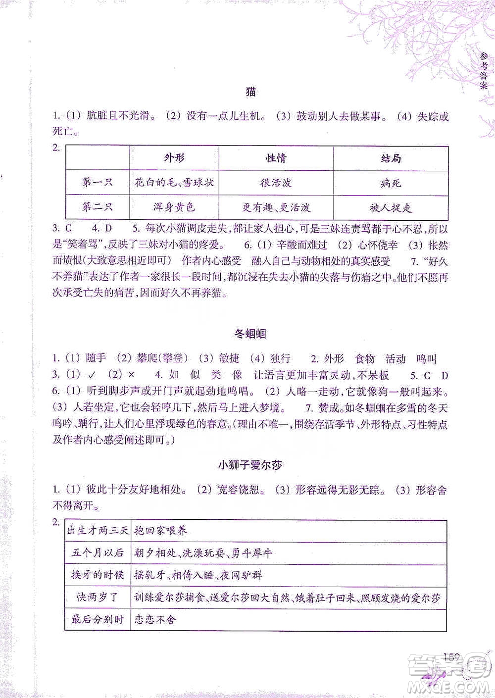 浙江教育出版社2021新課標小學語文閱讀快車四年級下冊參考答案