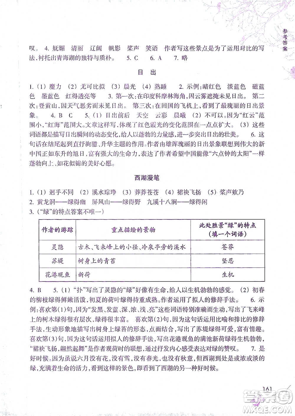 浙江教育出版社2021新課標小學語文閱讀快車四年級下冊參考答案