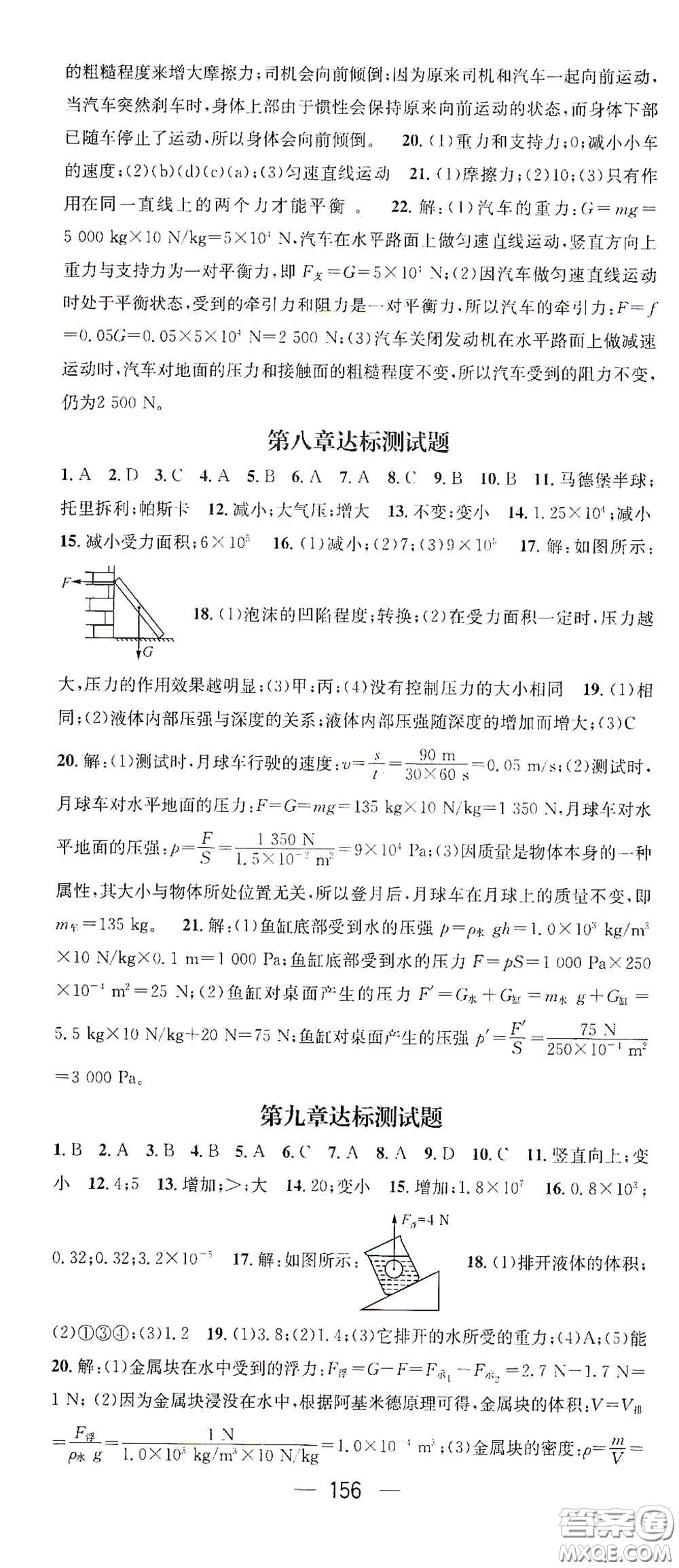 南方出版?zhèn)髅?021名師測(cè)控八年級(jí)物理下冊(cè)滬科版答案