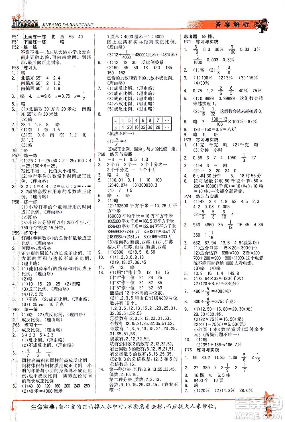 延邊大學出版社2021世紀金榜金榜大講堂數(shù)學六年級下冊SJ蘇教版答案