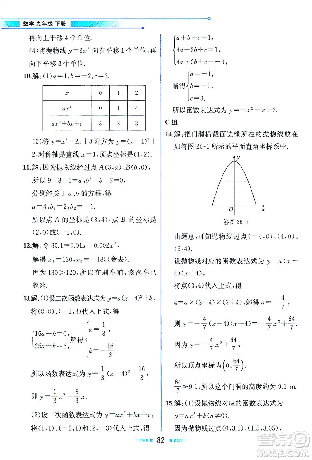 現(xiàn)代教育出版社2021教材解讀數(shù)學(xué)九年級(jí)下冊(cè)HS華師版答案