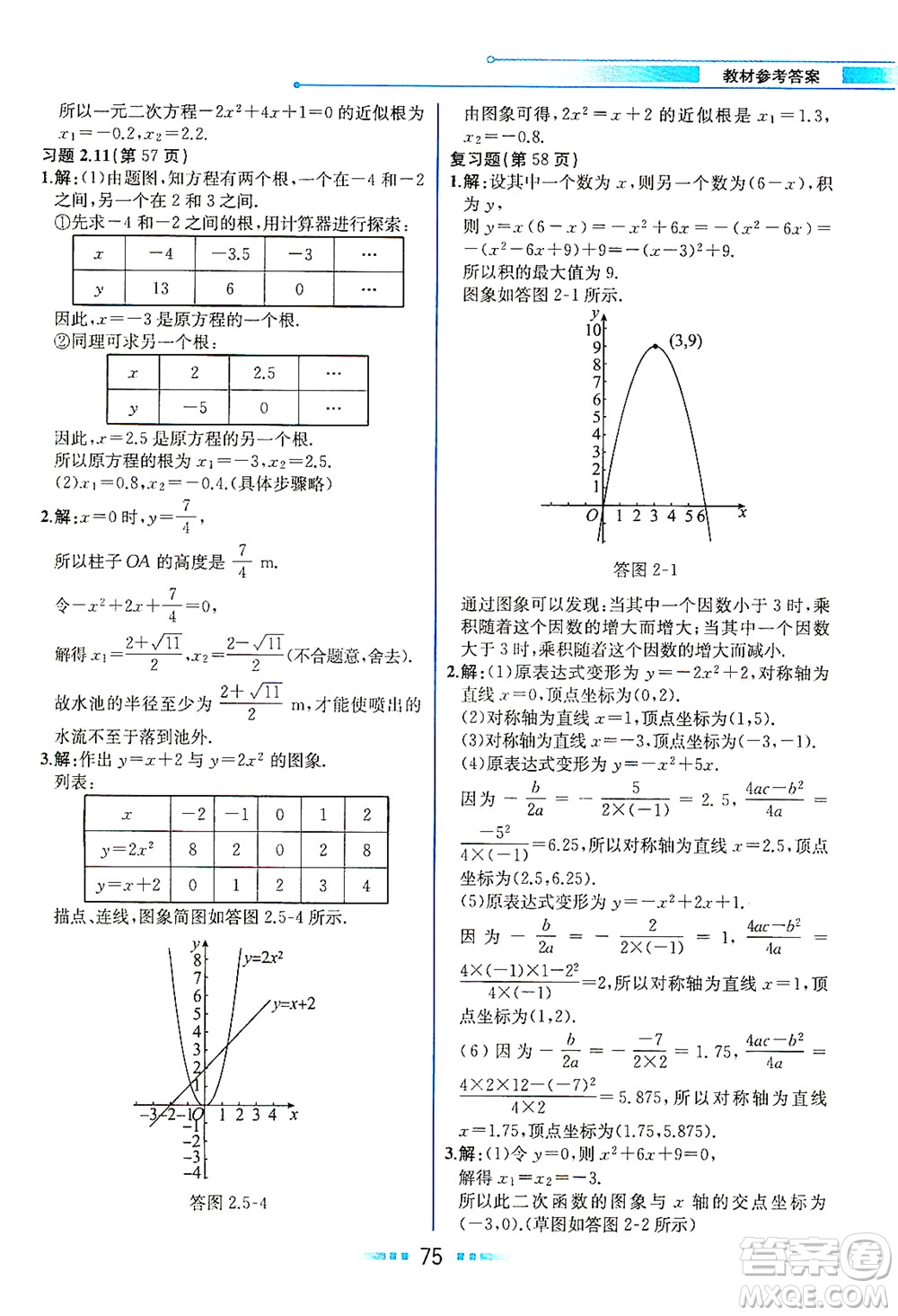 現(xiàn)代教育出版社2021教材解讀數(shù)學(xué)九年級(jí)下冊(cè)BS北師大版答案