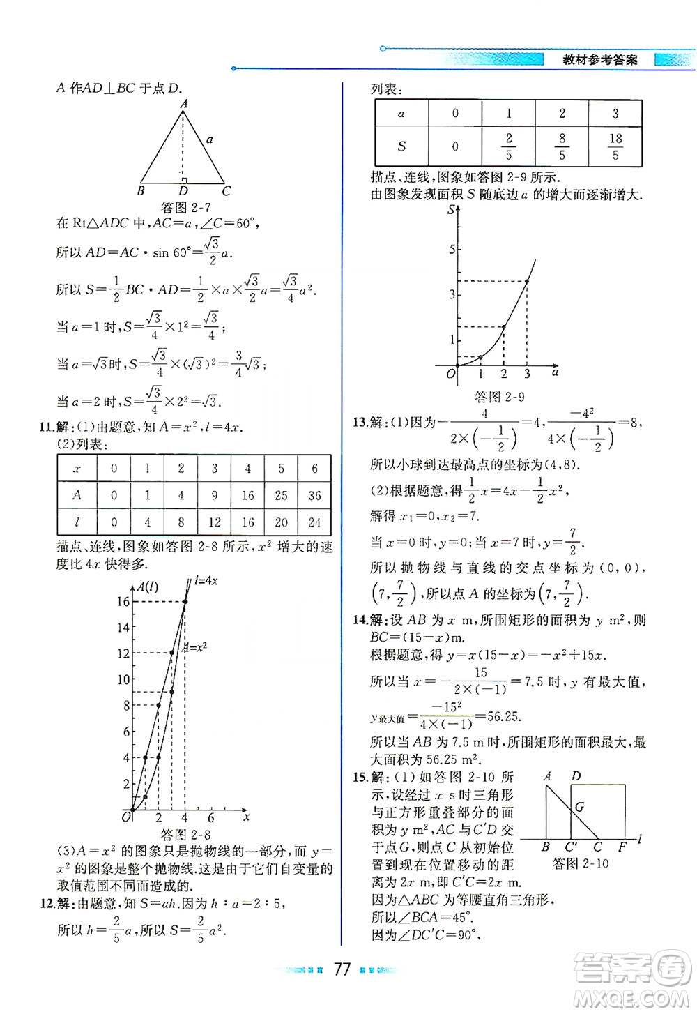 現(xiàn)代教育出版社2021教材解讀數(shù)學(xué)九年級(jí)下冊(cè)BS北師大版答案