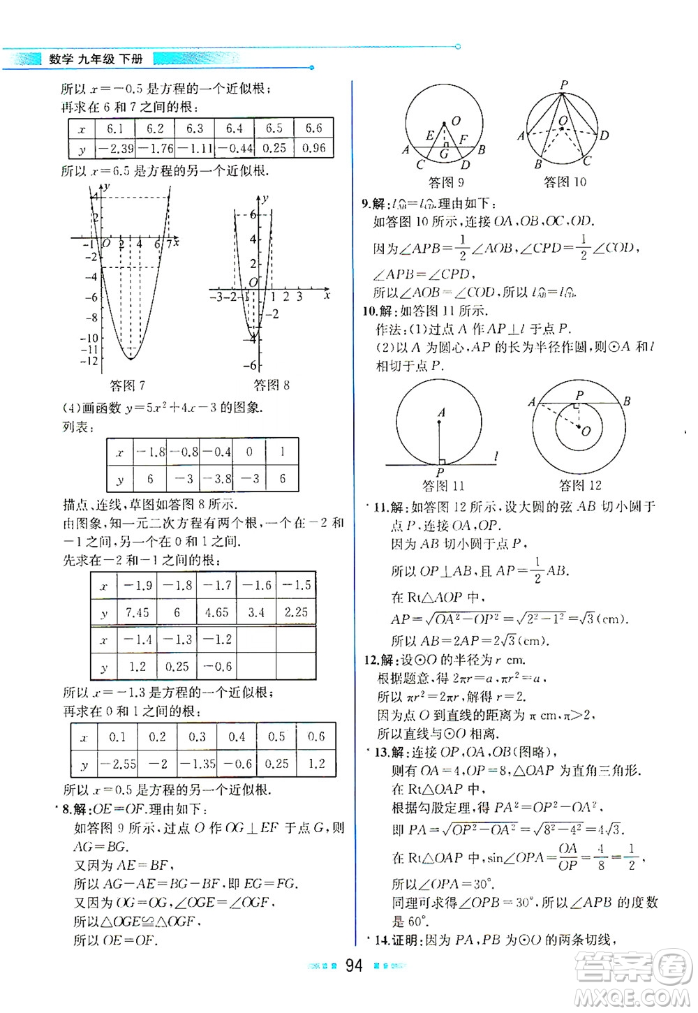 現(xiàn)代教育出版社2021教材解讀數(shù)學(xué)九年級(jí)下冊(cè)BS北師大版答案