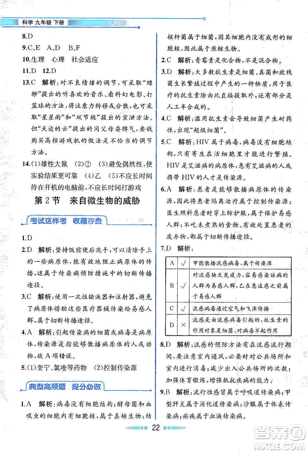 現(xiàn)代教育出版社2021教材解讀科學(xué)九年級下冊ZJ浙教版答案