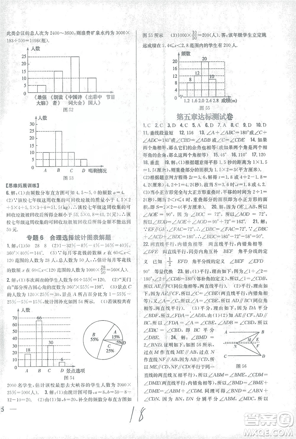 吉林人民出版社2021全科王同步課時練習(xí)試卷七年級數(shù)學(xué)下冊新課標(biāo)人教版答案