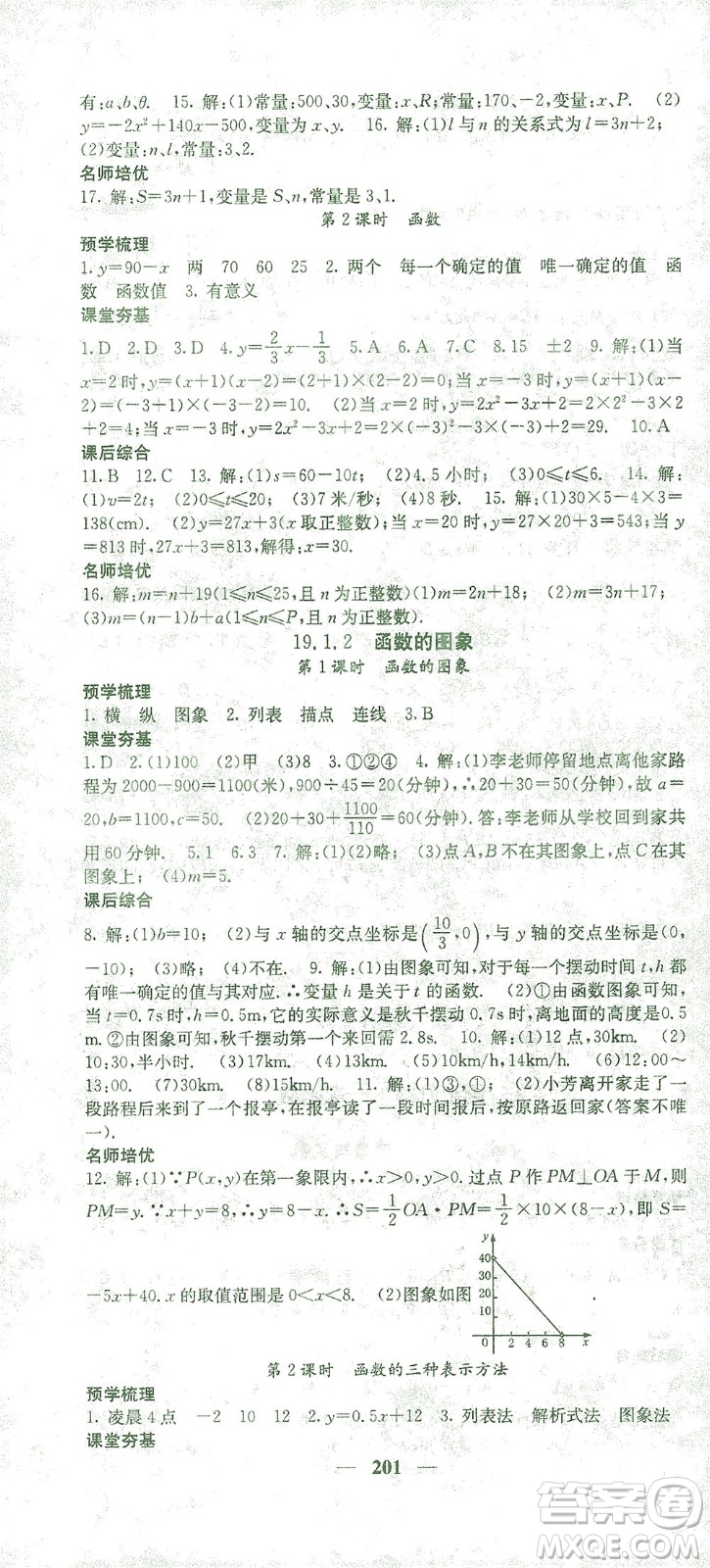 四川大學(xué)出版社2021名校課堂內(nèi)外數(shù)學(xué)八年級(jí)下冊(cè)人教版答案