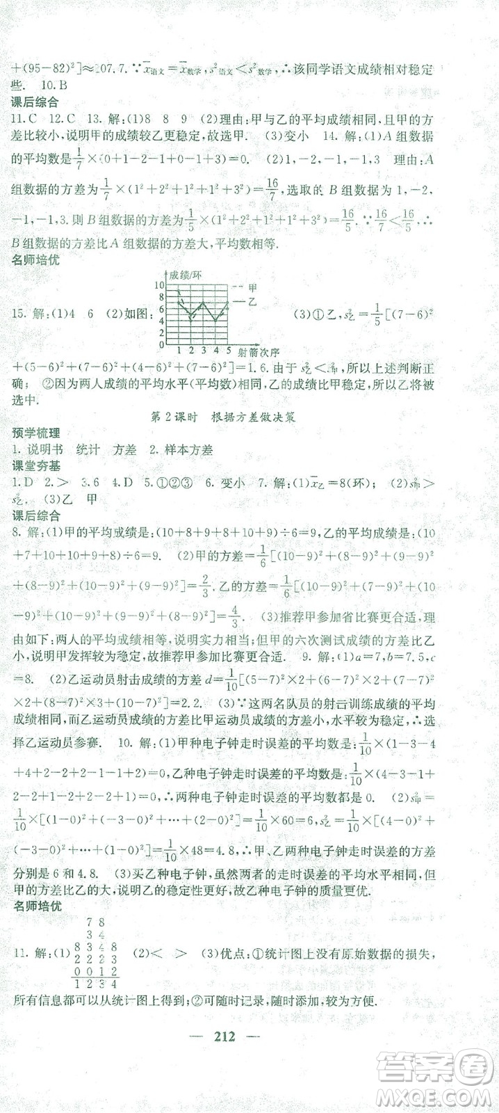 四川大學(xué)出版社2021名校課堂內(nèi)外數(shù)學(xué)八年級(jí)下冊(cè)人教版答案