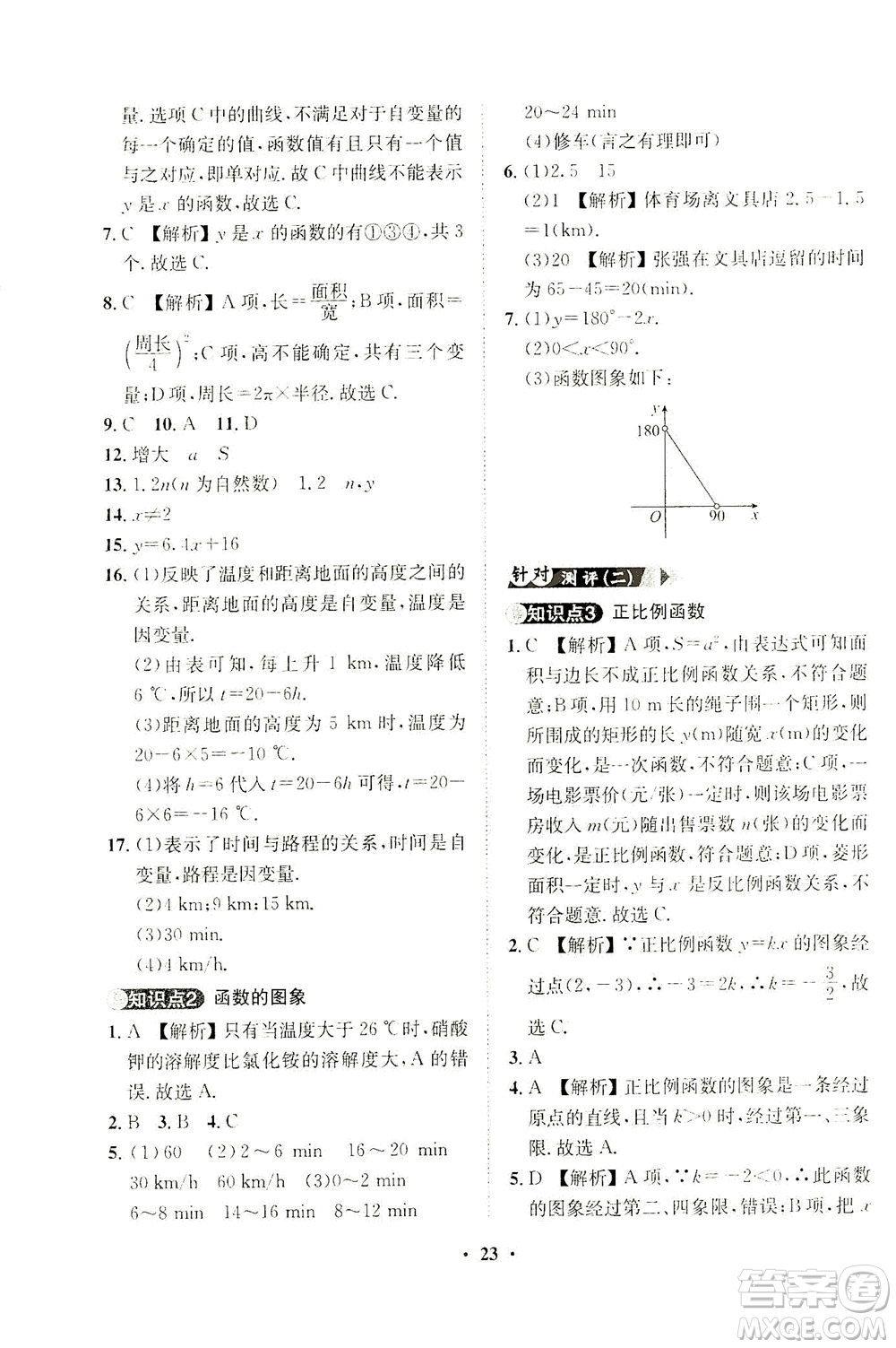 山東畫報(bào)出版社2021一課三練單元測(cè)試數(shù)學(xué)八年級(jí)下冊(cè)人教版答案