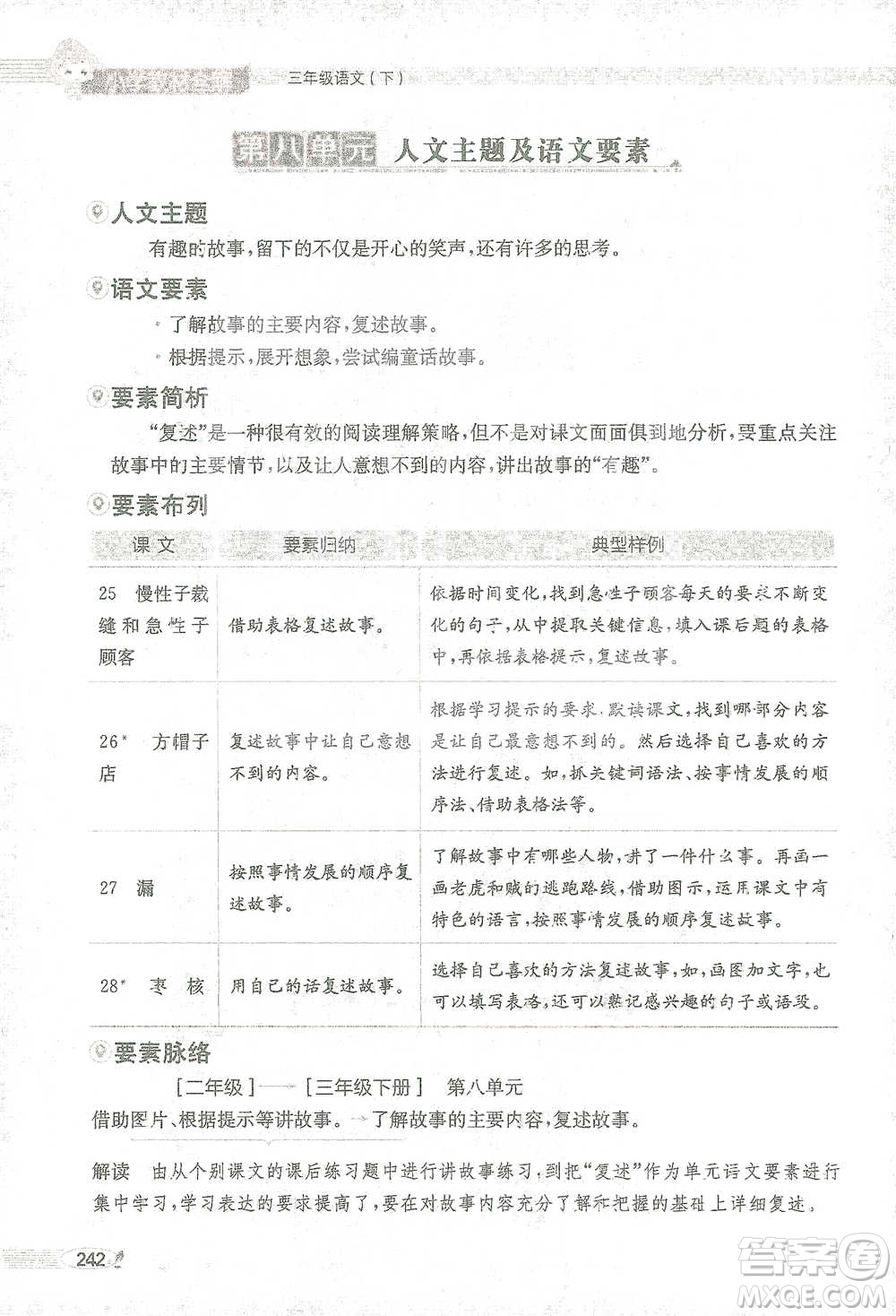 陜西人民教育出版社2021小學(xué)教材全解三年級(jí)語文下冊(cè)人教版參考答案