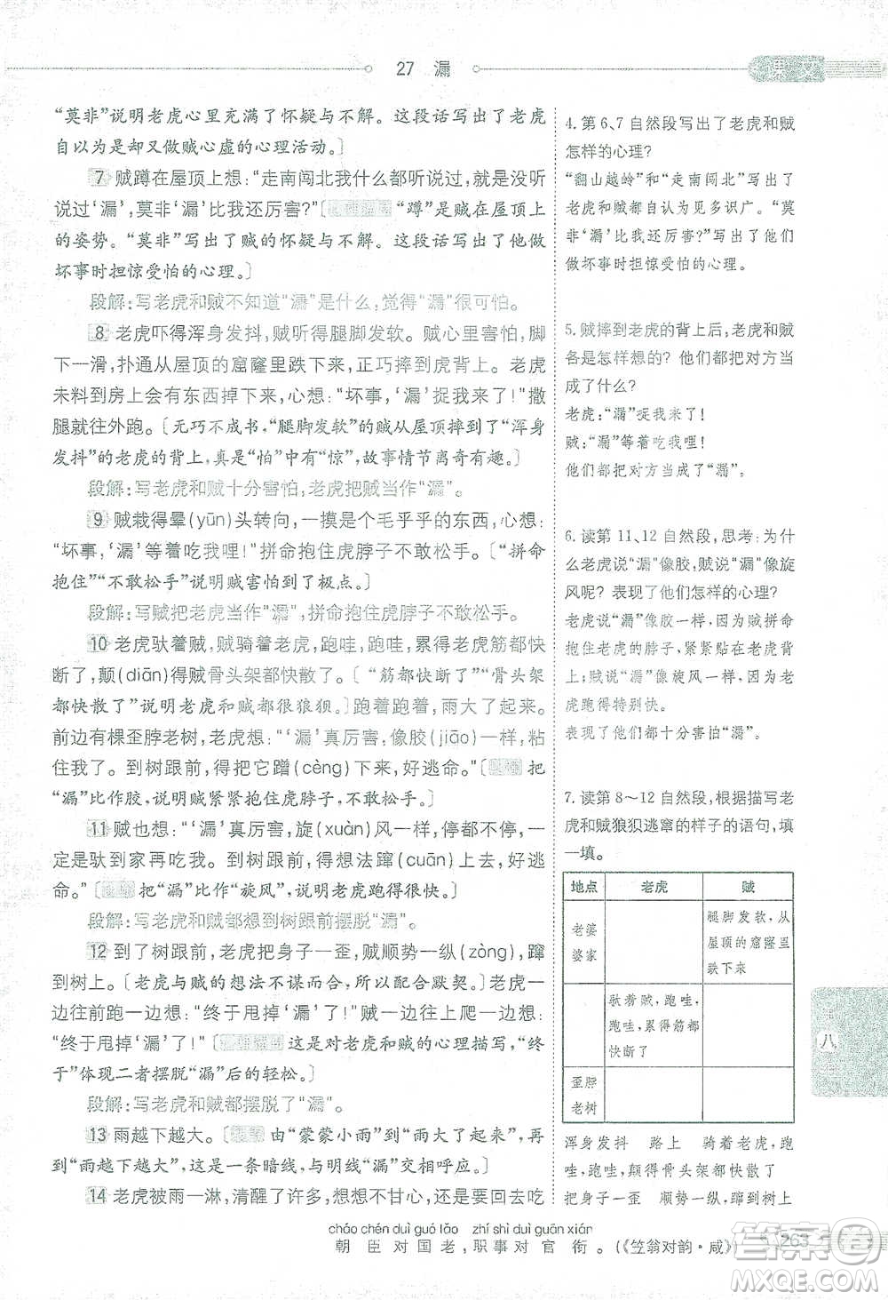 陜西人民教育出版社2021小學(xué)教材全解三年級(jí)語文下冊(cè)人教版參考答案