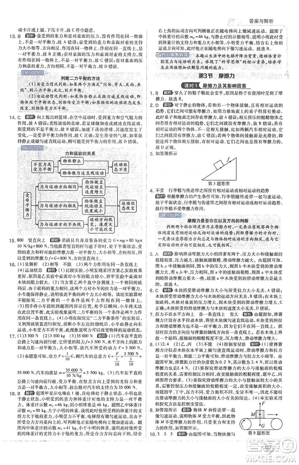 開明出版社2021少年班初中物理八年級下冊人教版參考答案