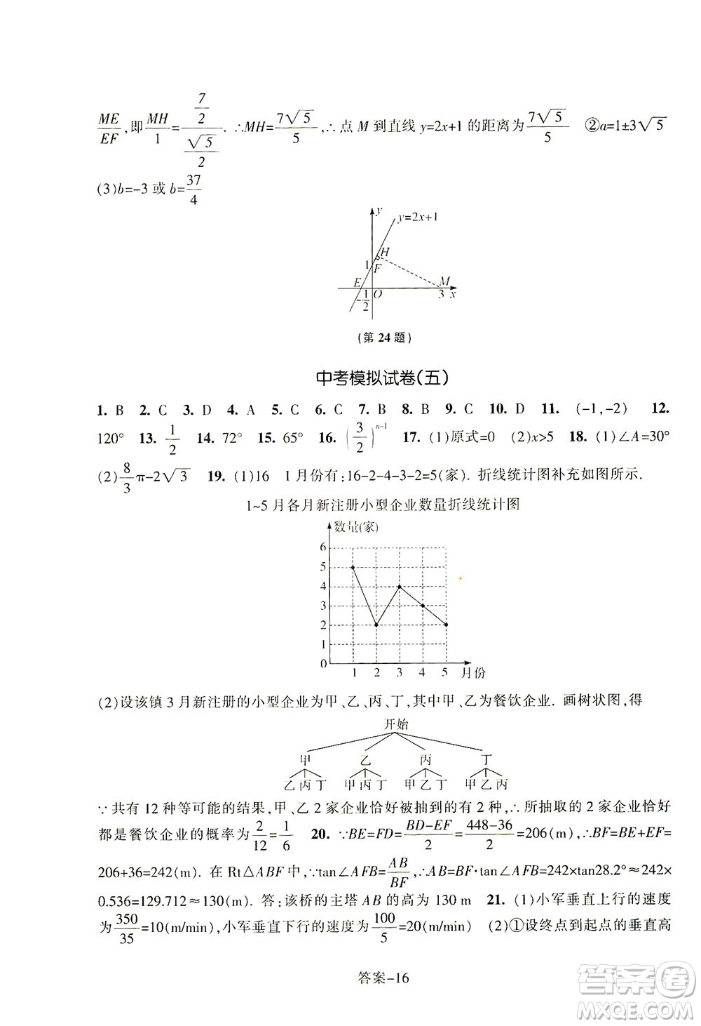 浙江少年兒童出版社2021每課一練九年級(jí)下冊(cè)數(shù)學(xué)ZH浙教版答案