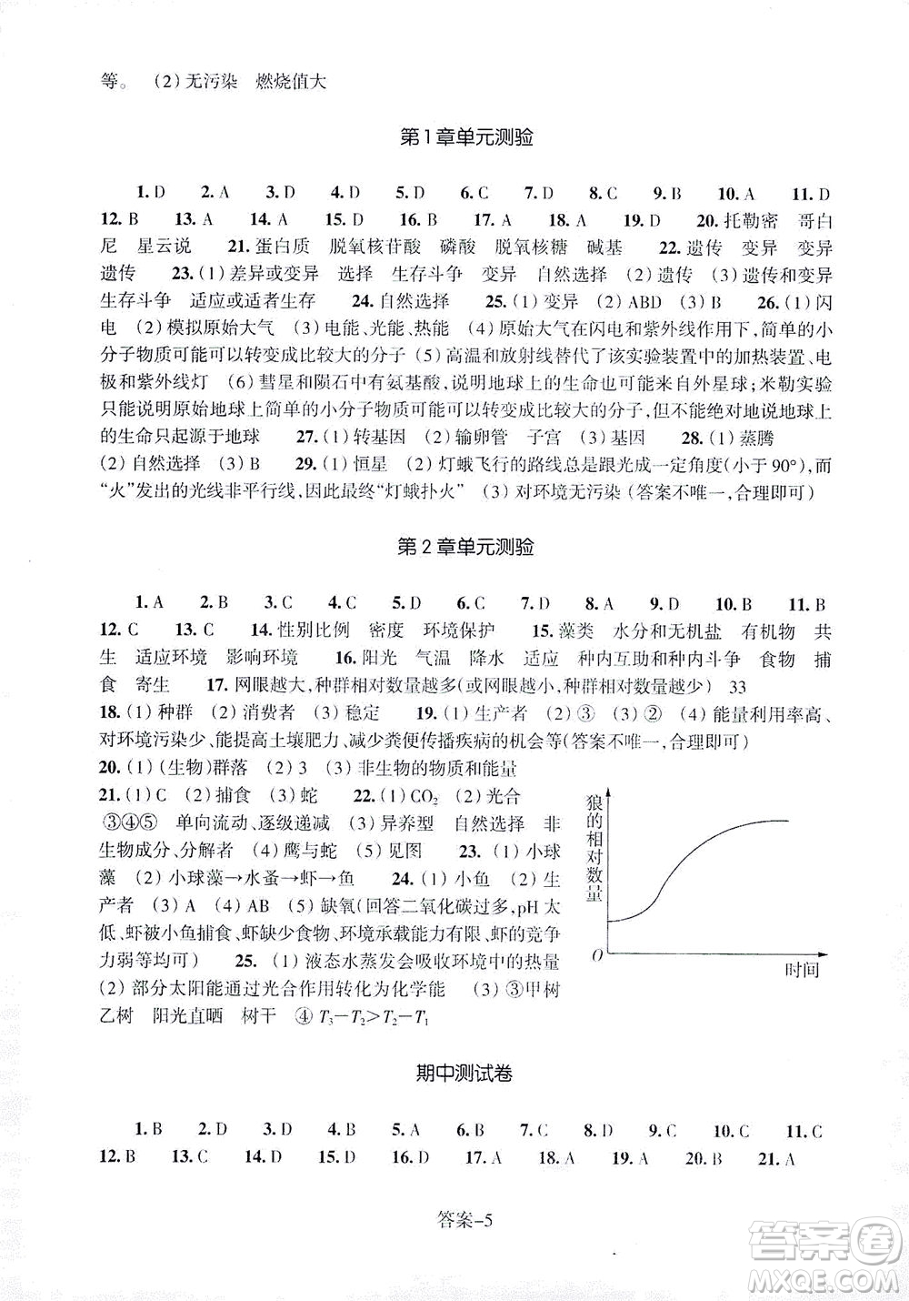 浙江少年兒童出版社2021每課一練九年級(jí)下冊(cè)科學(xué)ZH浙教版答案