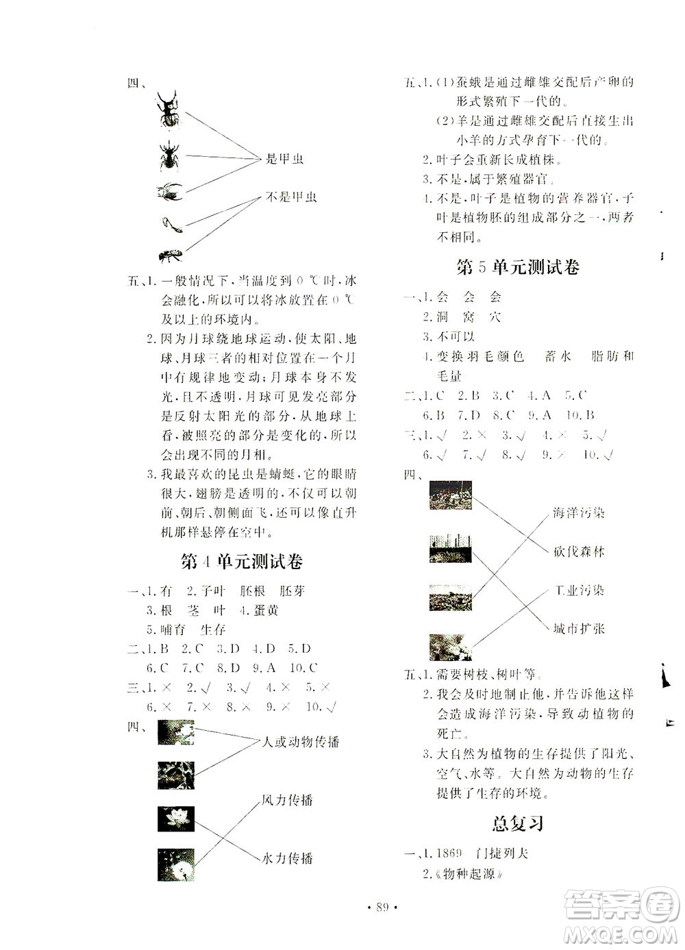 北京教育出版社2021新課堂同步訓練科學四年級下冊江蘇版答案