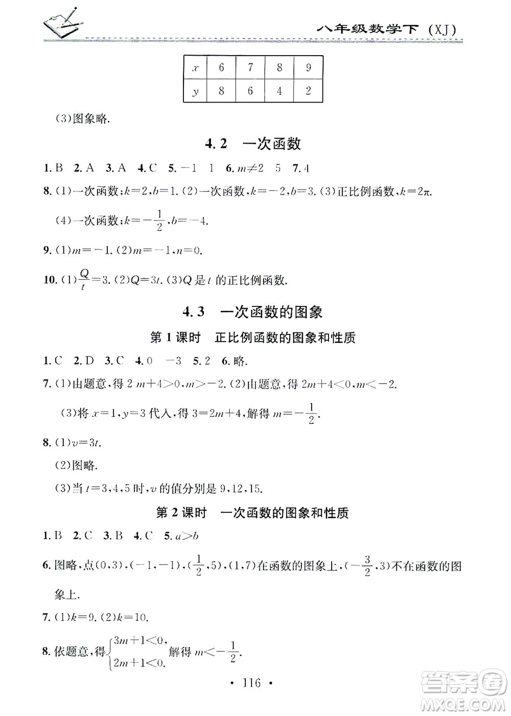 廣東經(jīng)濟(jì)出版社2021名校課堂小練習(xí)數(shù)學(xué)八年級(jí)下冊(cè)XJ湘教版答案