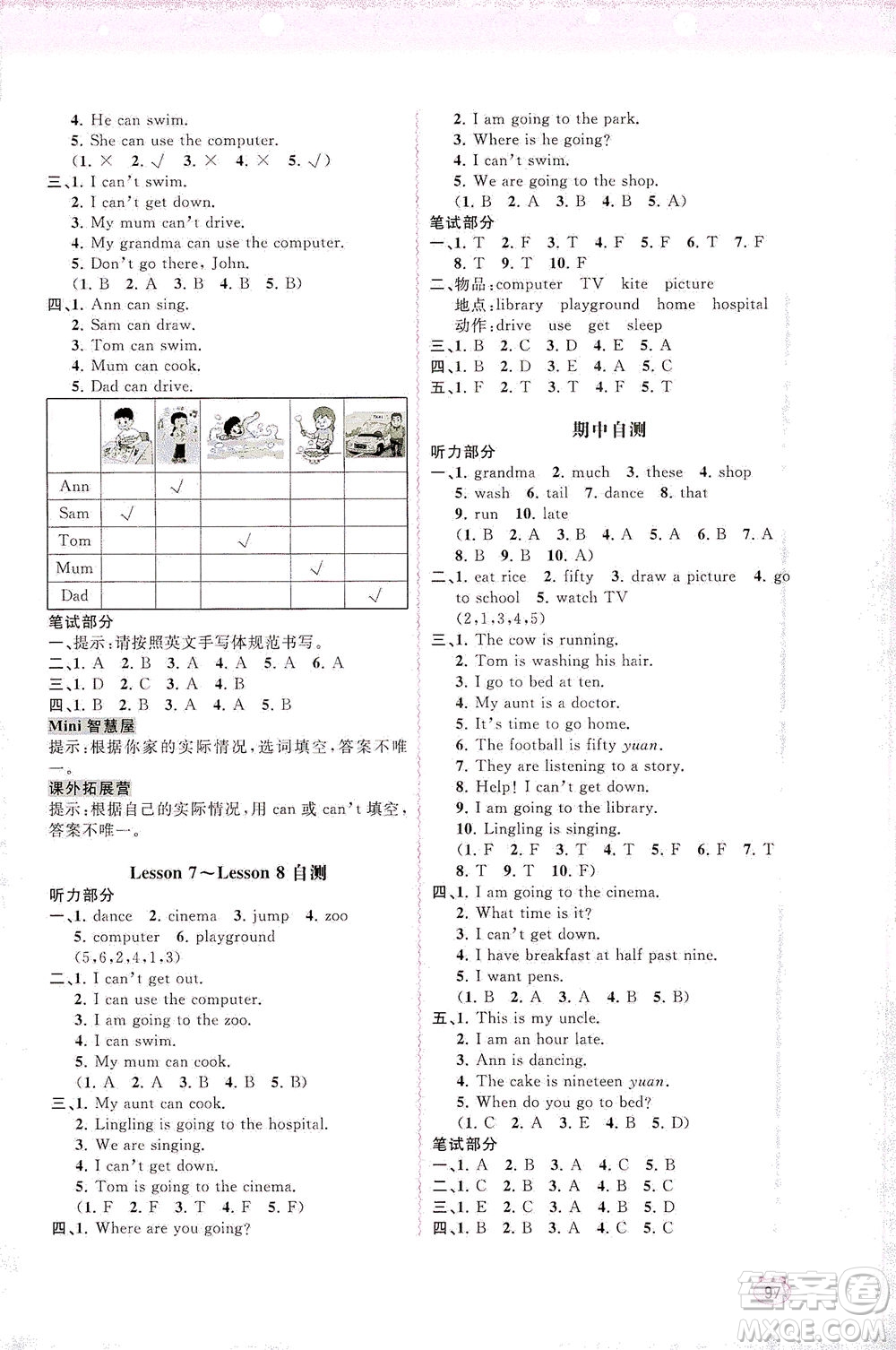 廣西教育出版社2021新課程學(xué)習(xí)與測(cè)評(píng)同步學(xué)習(xí)英語四年級(jí)下冊(cè)接力版答案