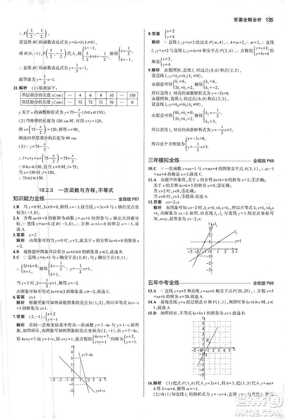 教育科學(xué)出版社2021年5年中考3年模擬初中數(shù)學(xué)八年級(jí)下冊(cè)人教版參考答案