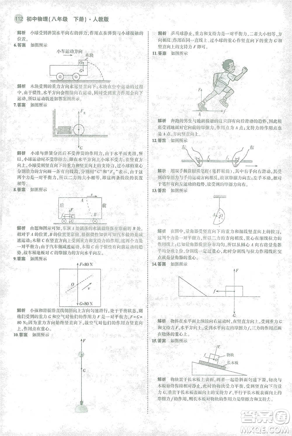 教育科學(xué)出版社2021年5年中考3年模擬初中物理八年級下冊人教版參考答案