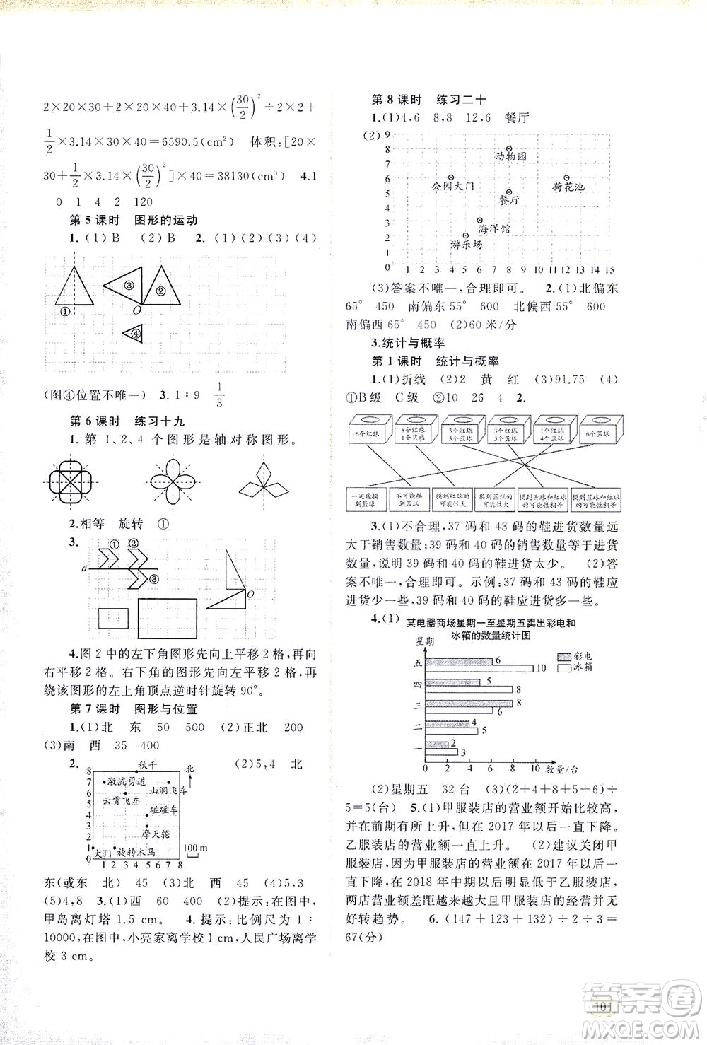 廣西教育出版社2021新課程學(xué)習(xí)與測評同步學(xué)習(xí)數(shù)學(xué)六年級下冊人教版答案