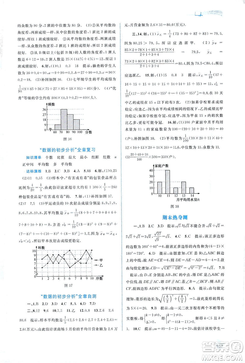 廣西教育出版社2021新課程學習與測評同步學習數學八年級下冊滬科版答案