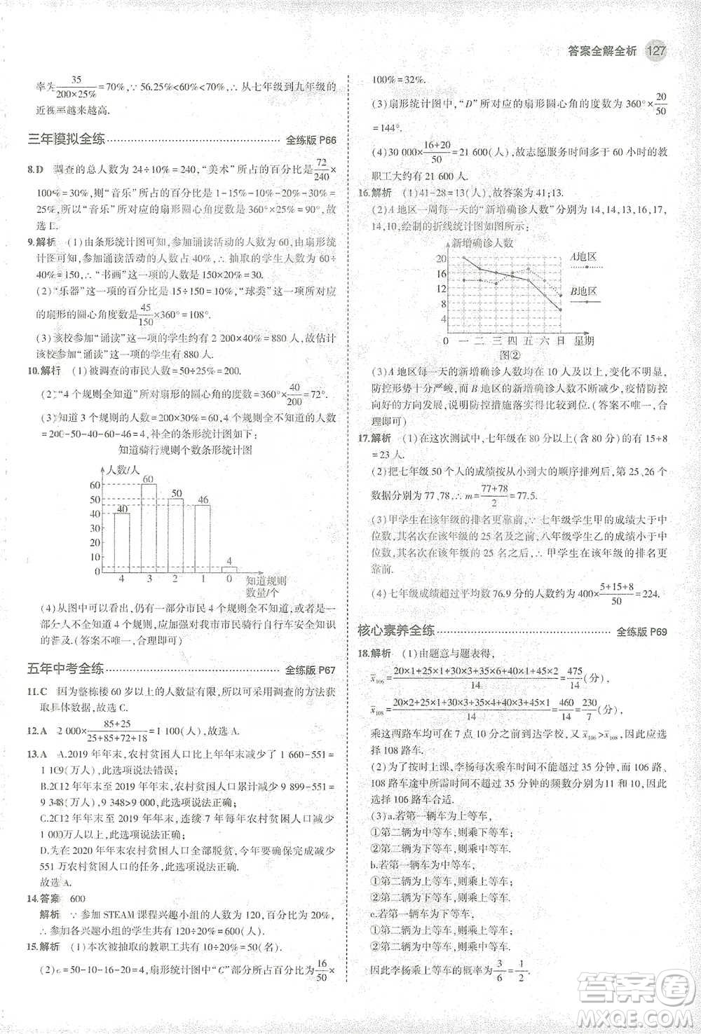 教育科學(xué)出版社2021年5年中考3年模擬初中數(shù)學(xué)九年級(jí)下冊(cè)華東師大版參考答案