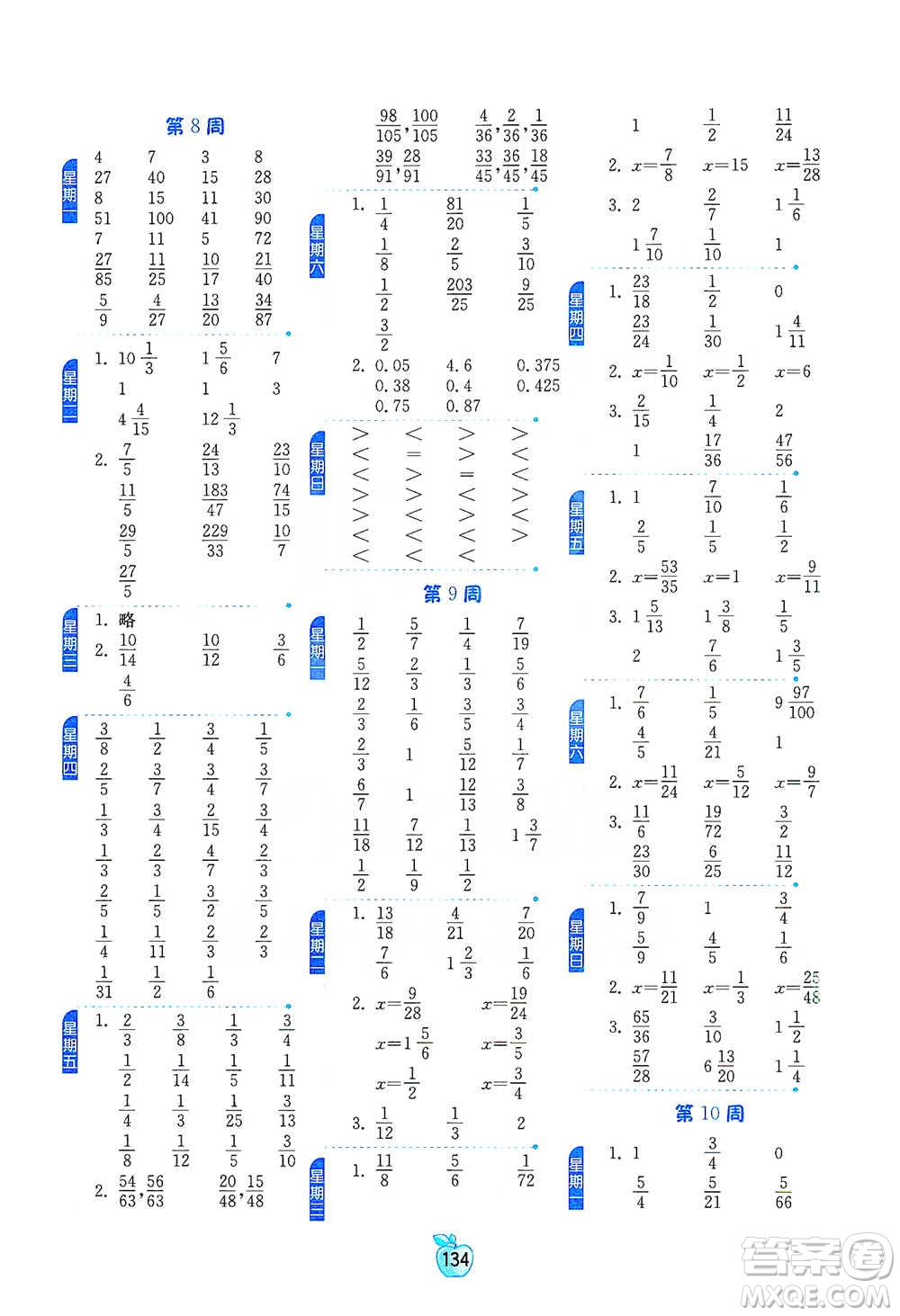 江蘇人民出版社2021小學(xué)數(shù)學(xué)計算高手五年級下冊人教版參考答案