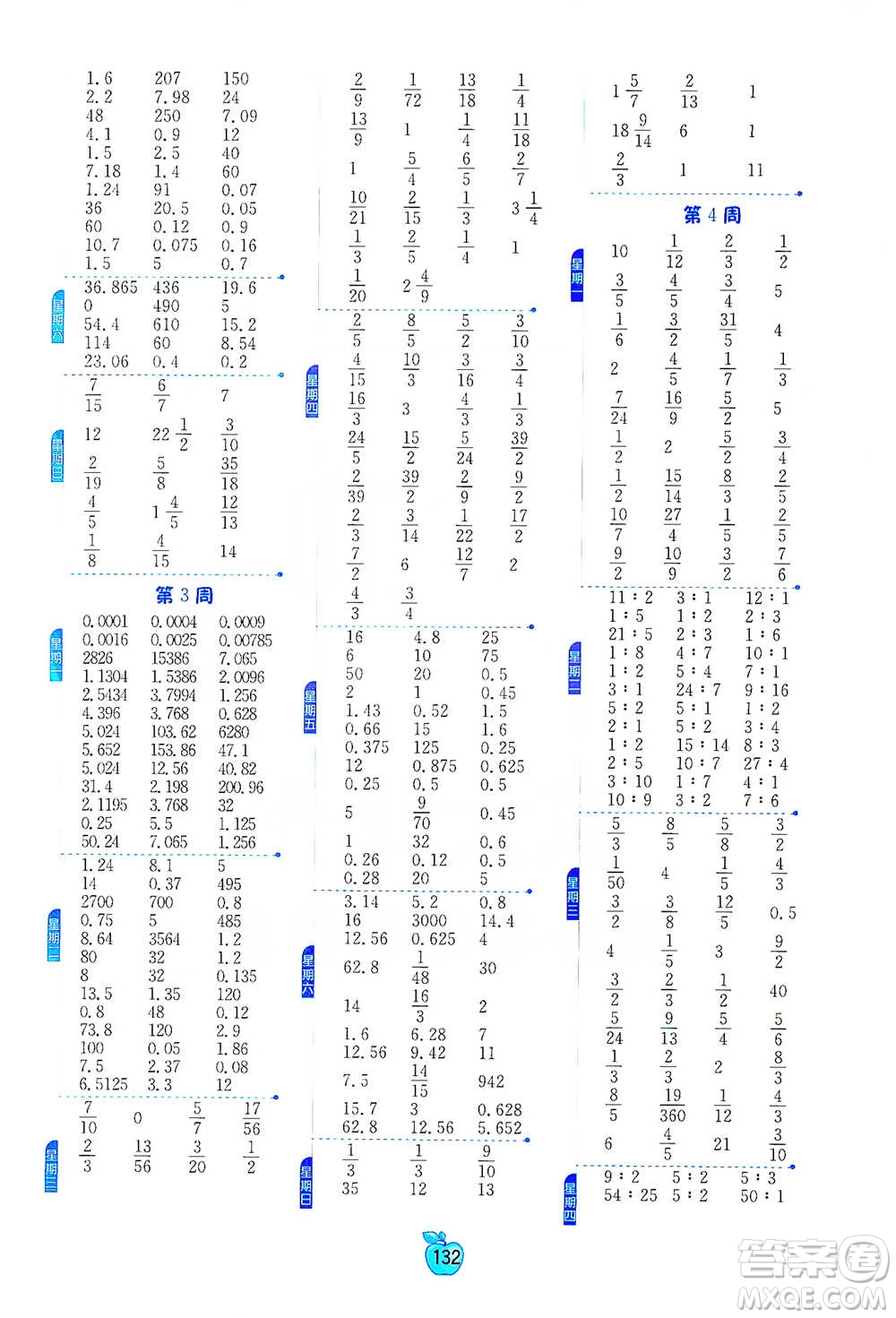 江蘇人民出版社2021小學(xué)數(shù)學(xué)計(jì)算高手六年級下冊北師大版參考答案