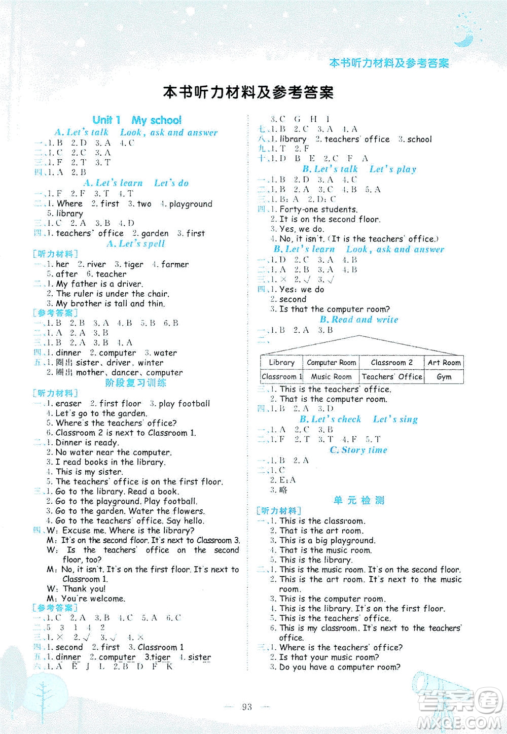 龍門(mén)書(shū)局2021黃岡小狀元作業(yè)本四年級(jí)英語(yǔ)下RP人教版答案