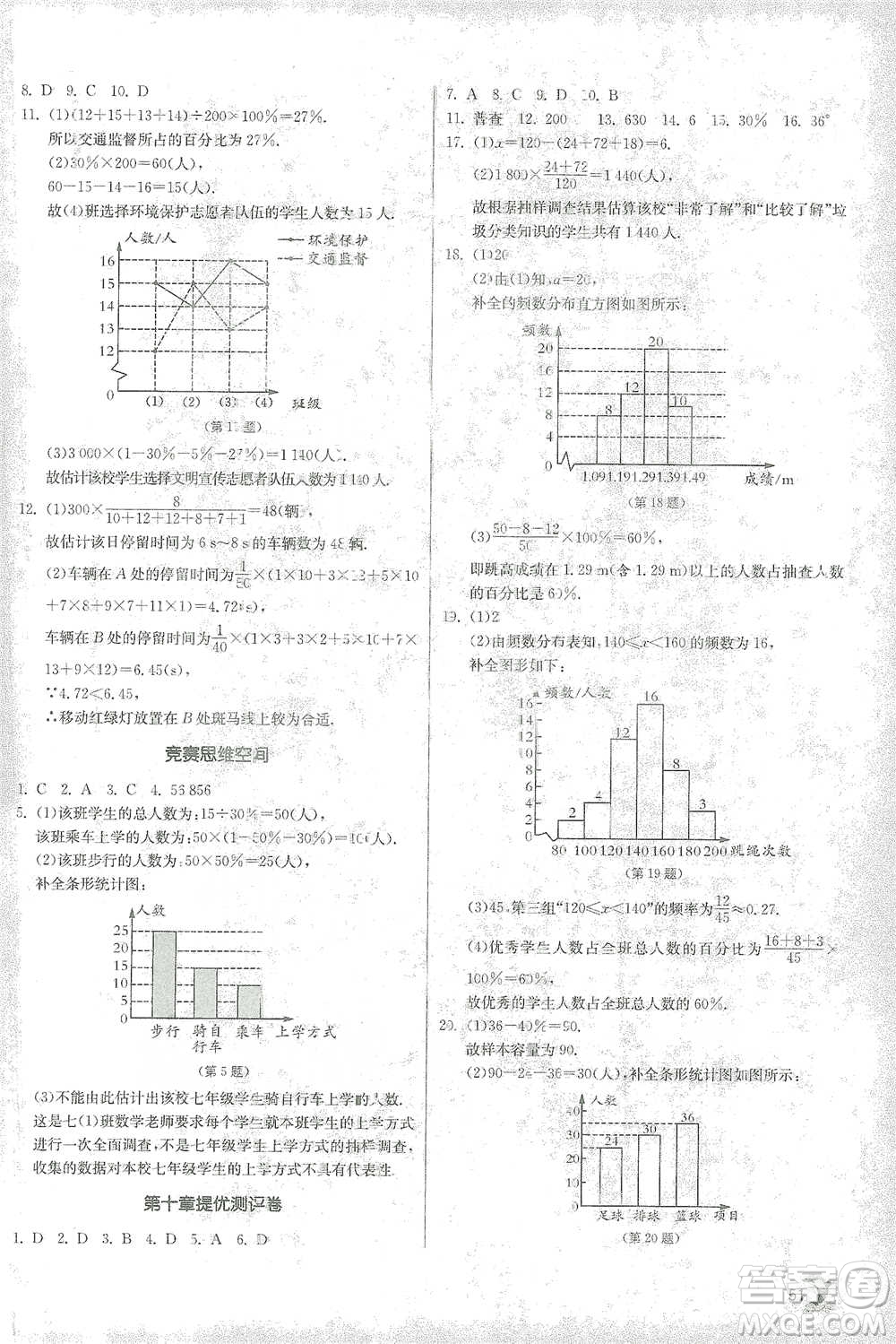 江蘇人民出版社2021實驗班提優(yōu)訓練七年級下冊數(shù)學人教版參考答案