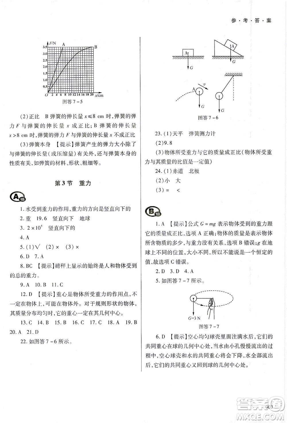 天津教育出版社2021學(xué)習(xí)質(zhì)量監(jiān)測八年級物理下冊人教版答案