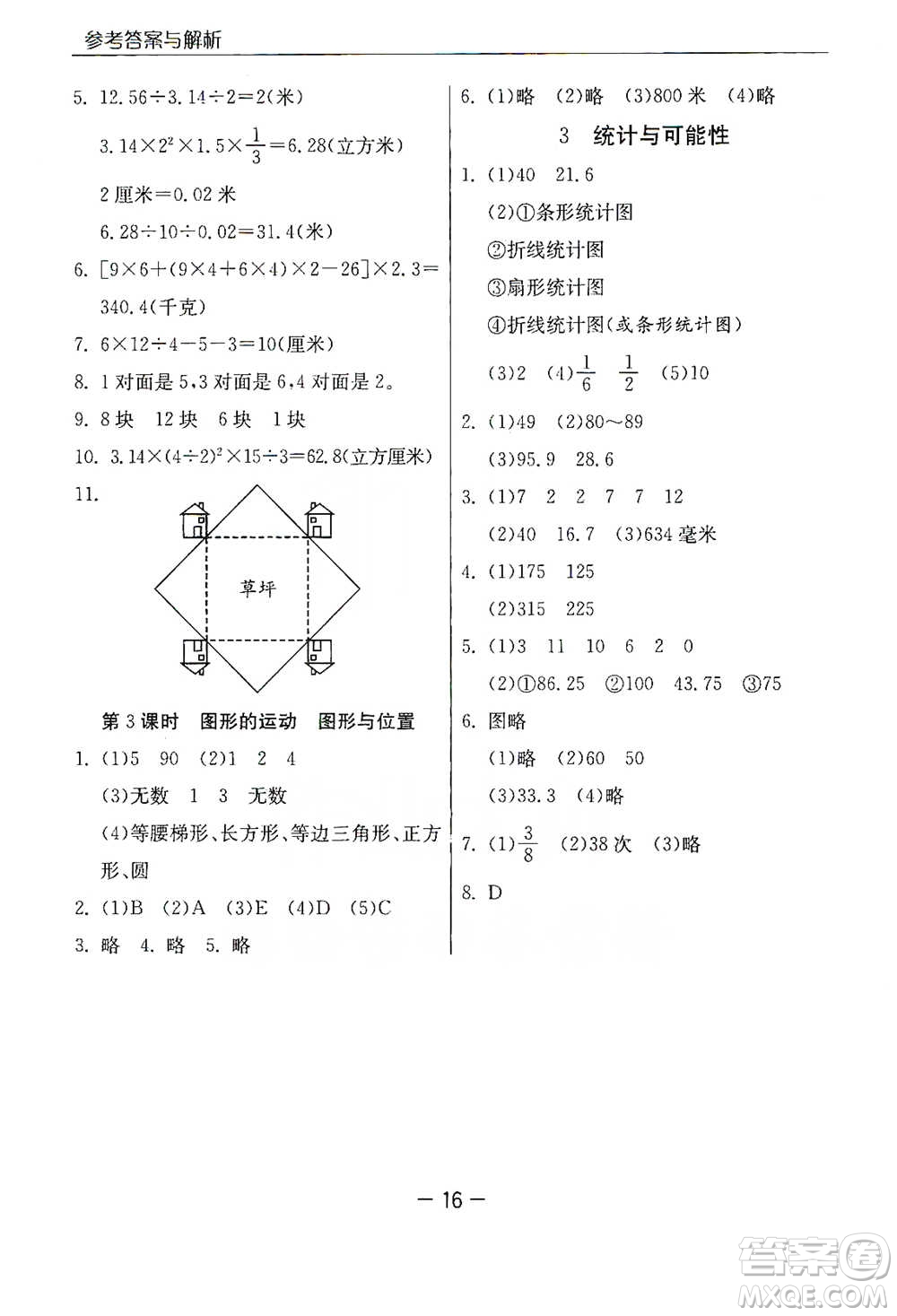 江蘇人民出版社2021實驗班提優(yōu)課堂數(shù)學六年級下冊蘇教版參考答案