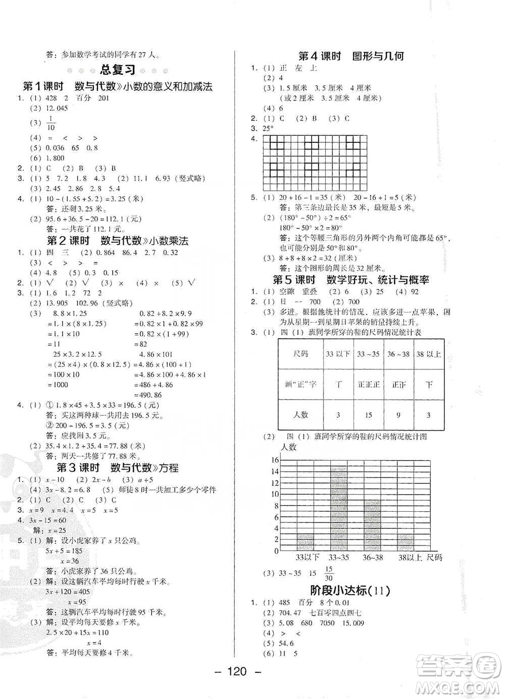 陜西人民教育出版社2021典中點四年級下冊數學北師大版參考答案