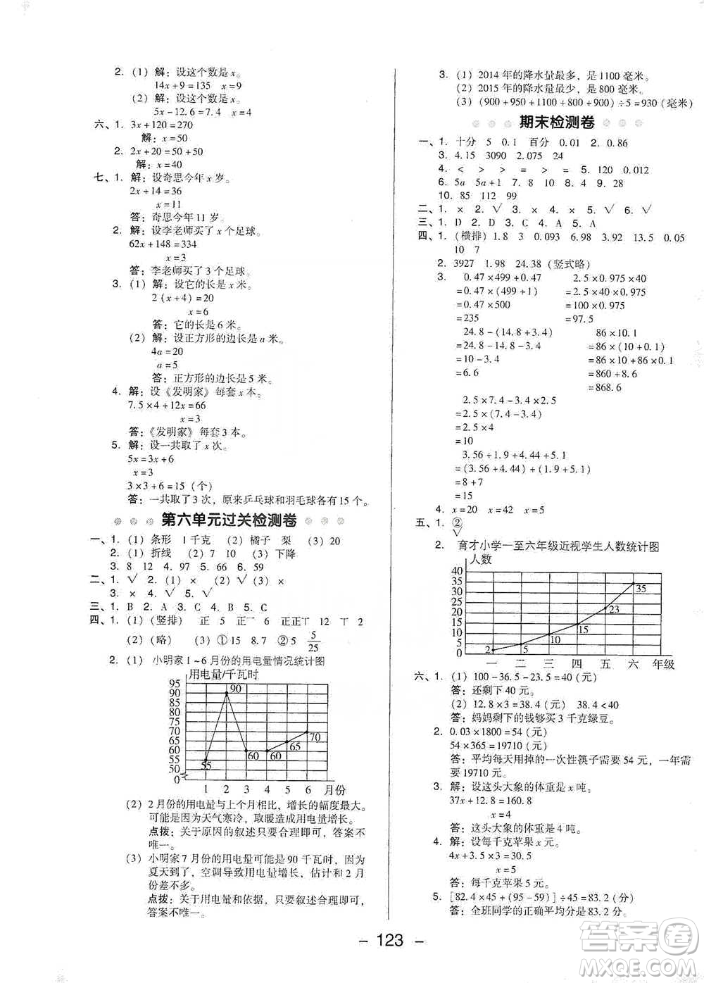 陜西人民教育出版社2021典中點四年級下冊數學北師大版參考答案