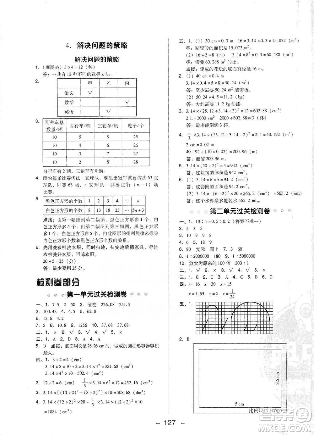 陜西人民教育出版社2021典中點(diǎn)六年級下冊數(shù)學(xué)北師大版參考答案