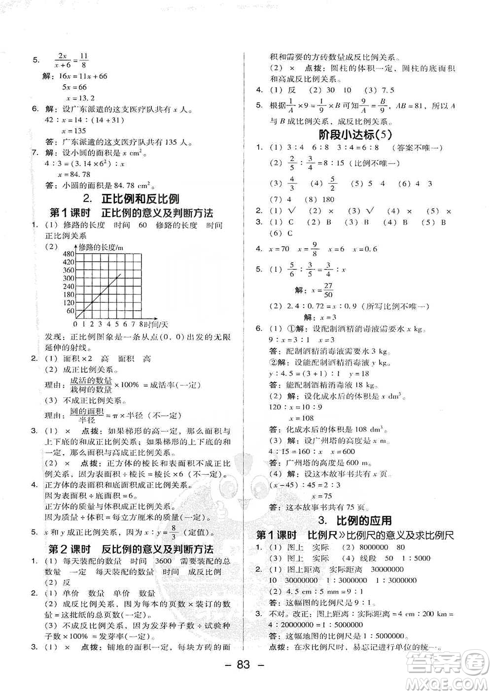 吉林教育出版社2021典中點六年級下冊數(shù)學(xué)人教版參考答案