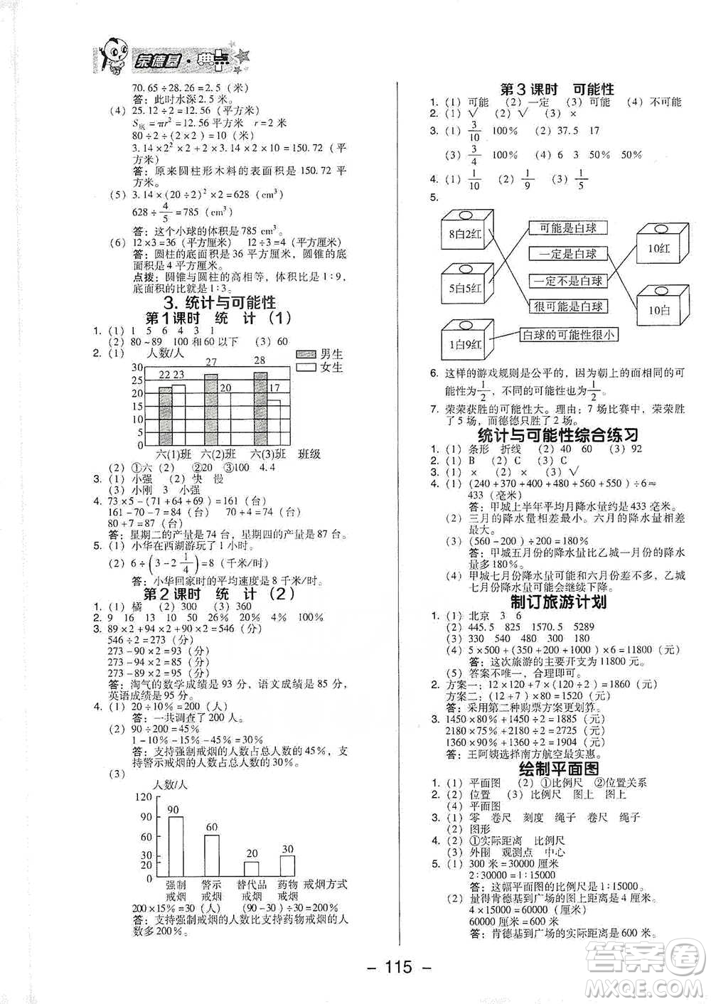 吉林教育出版社2021典中點六年級下冊數(shù)學蘇教版參考答案