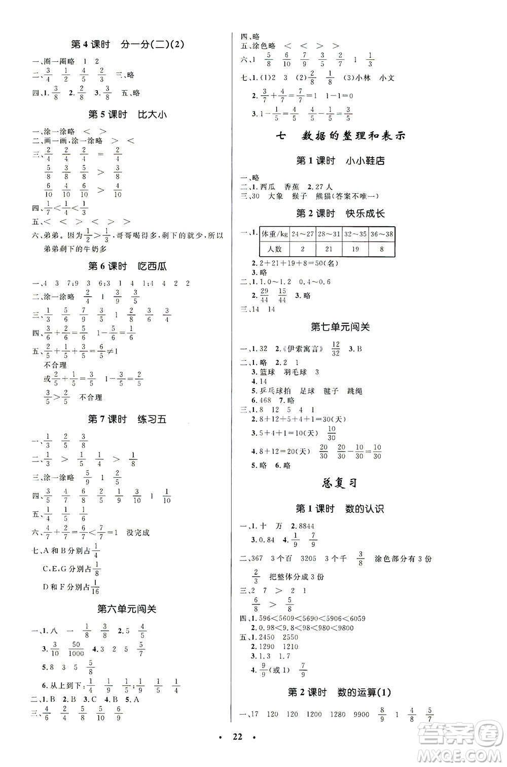 北京師范大學(xué)出版社2021小學(xué)同步測(cè)控優(yōu)化設(shè)計(jì)三年級(jí)數(shù)學(xué)下冊(cè)北師大版答案