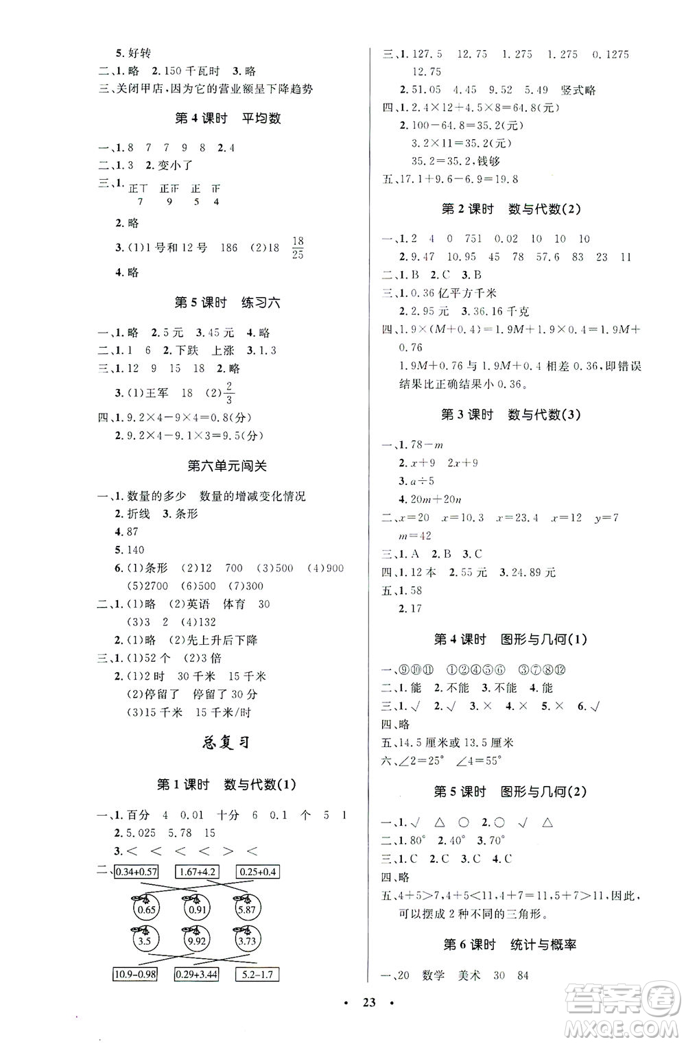 北京師范大學(xué)出版社2021小學(xué)同步測控優(yōu)化設(shè)計(jì)四年級數(shù)學(xué)下冊北師大版答案