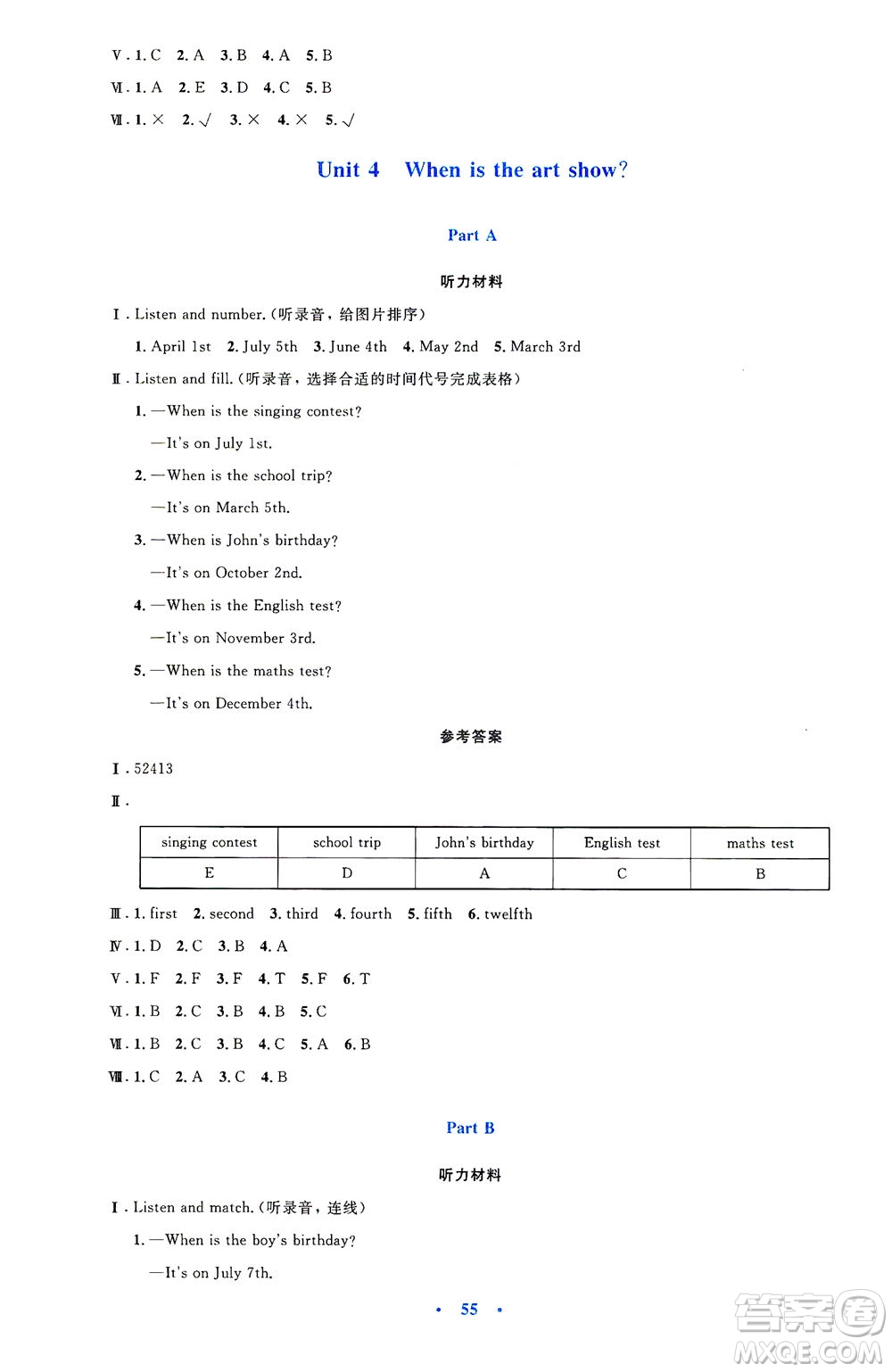 人民教育出版社2021小學(xué)同步測控優(yōu)化設(shè)計(jì)五年級(jí)英語下冊(cè)PEP版答案