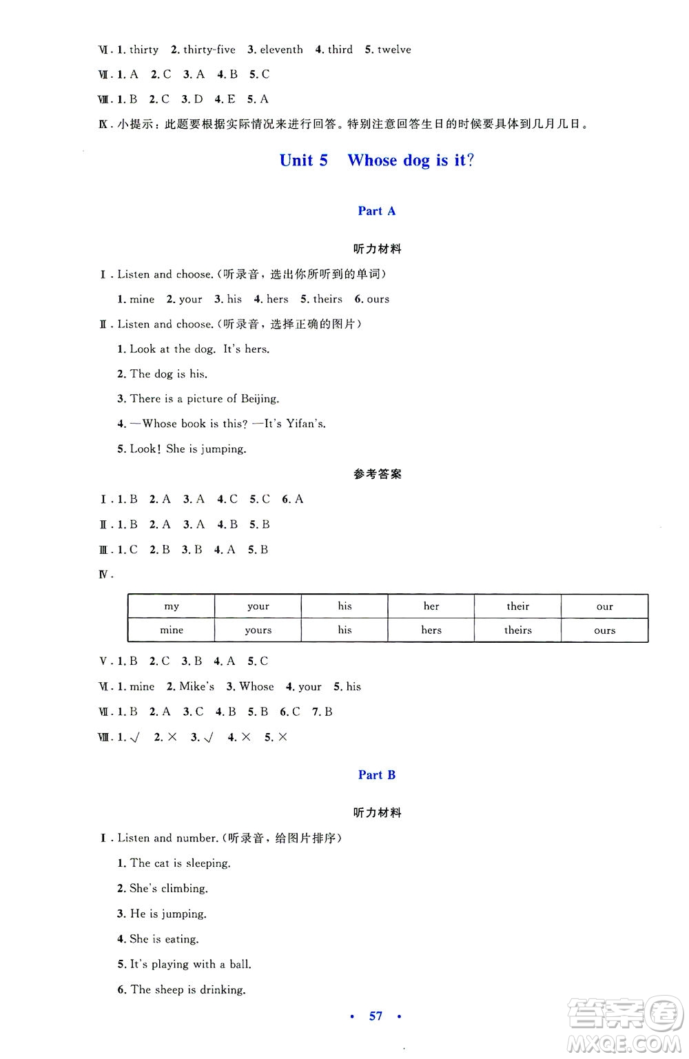 人民教育出版社2021小學(xué)同步測控優(yōu)化設(shè)計(jì)五年級(jí)英語下冊(cè)PEP版答案