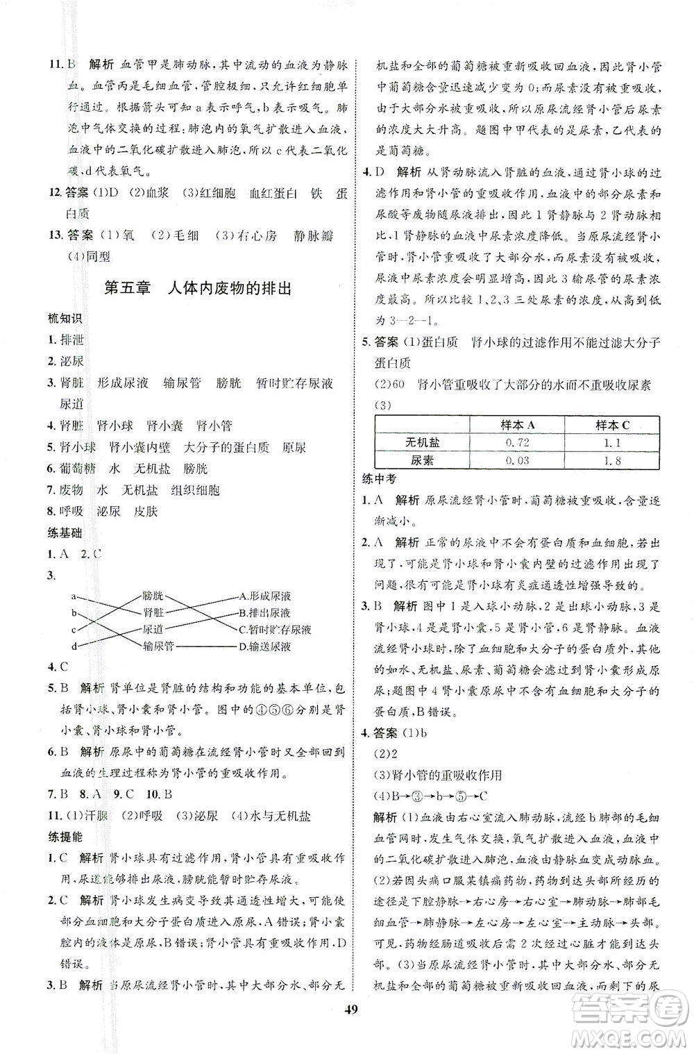 現(xiàn)代教育出版社2021初中同步學(xué)考優(yōu)化設(shè)計(jì)七年級生物下冊RJ人教版答案