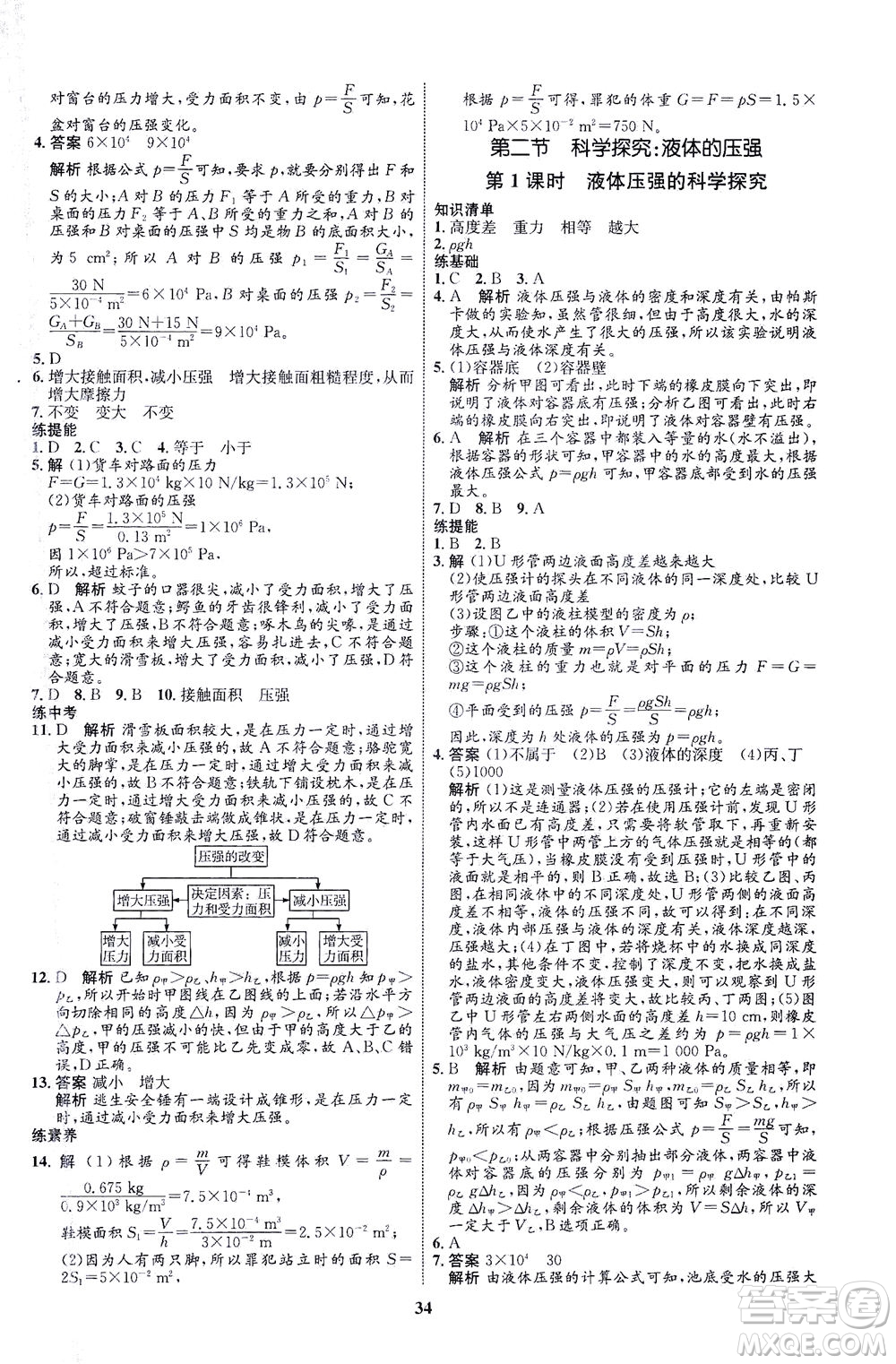 現(xiàn)代教育出版社2021初中同步學(xué)考優(yōu)化設(shè)計(jì)八年級(jí)物理下冊(cè)HK滬科版答案