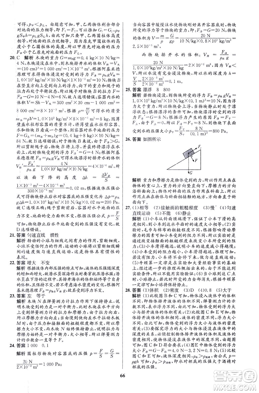 現(xiàn)代教育出版社2021初中同步學(xué)考優(yōu)化設(shè)計(jì)八年級(jí)物理下冊(cè)HK滬科版答案